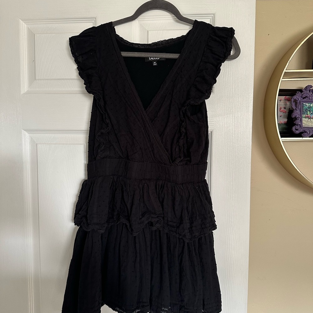 Lulu's Black Ruffled Mini Dress